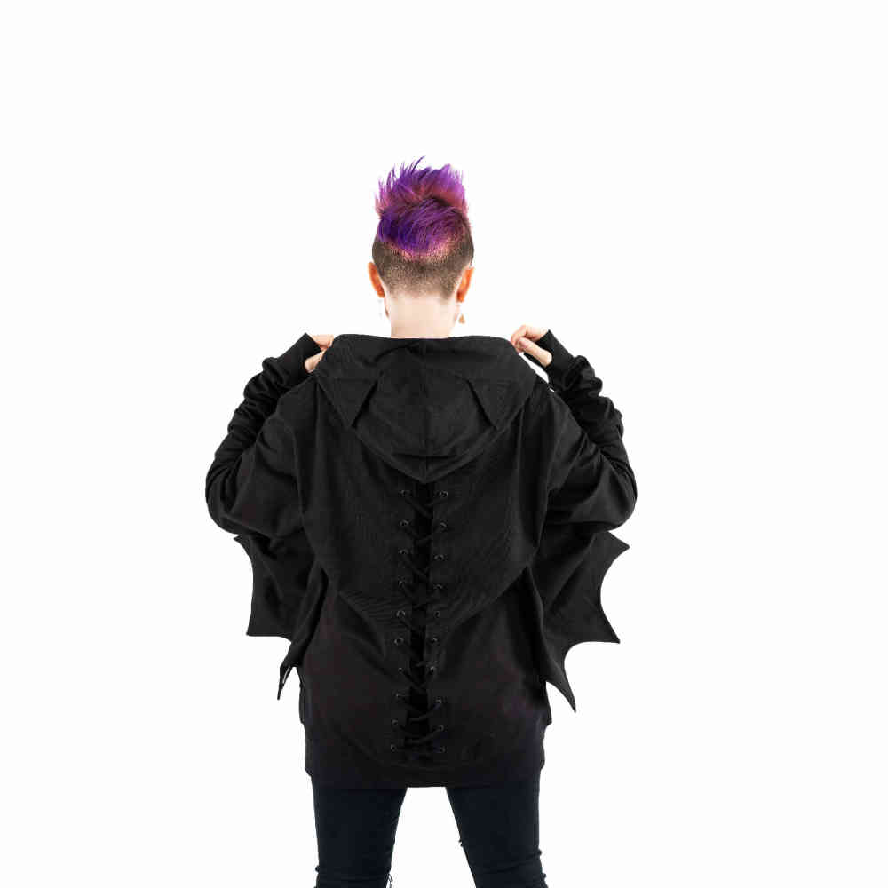 Cupcake Cult - Bat Doll Zip hoodie - Black